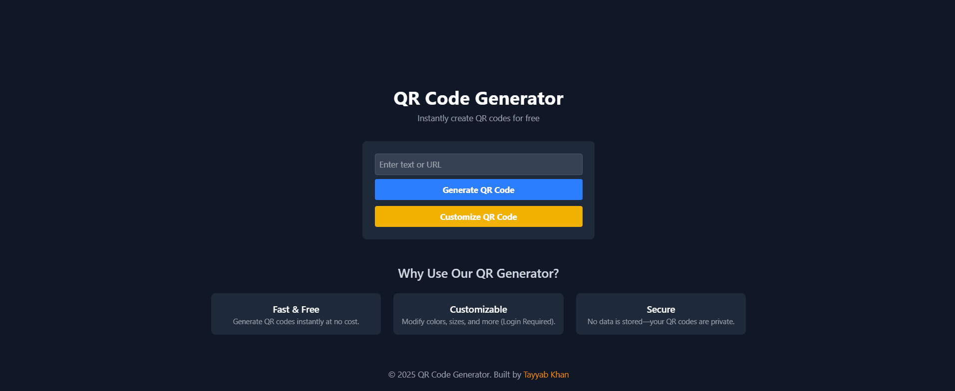 Instant QR Code Generator